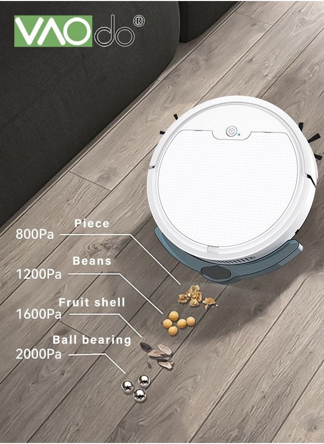 VAOdo - Robot Vacuum Sweeping Robot With Lidar Navigation Mop Broom 2-in-1 Vacuum Cleaner 3000pa Strong Suction Carpet Intelligent Surveying and Mapping APP Remote Control White - Image 1