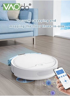 VAOdo Robot Vacuum Sweeping Robot With Lidar Navigation Mop Broom 2-in-1 Vacuum Cleaner 3000pa Strong Suction Carpet Intelligent Surveying and Mapping APP Remote Control White  - Image 2