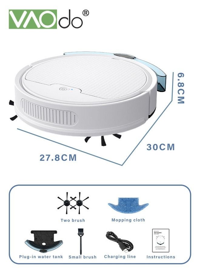 VAOdo - Robot Vacuum Sweeping Robot With Lidar Navigation Mop Broom 2-in-1 Vacuum Cleaner 3000pa Strong Suction Carpet Intelligent Surveying and Mapping APP Remote Control White - Image 1