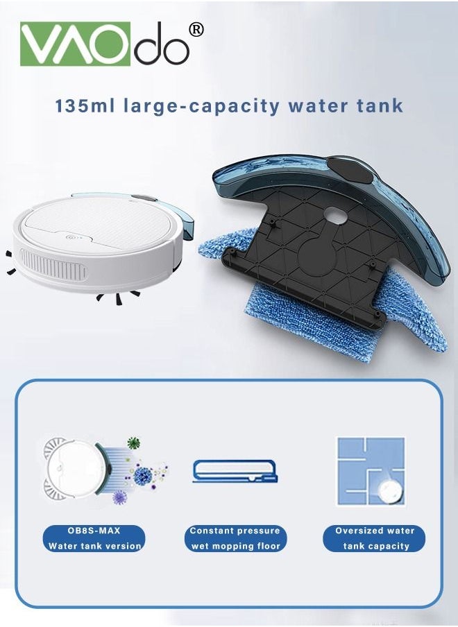 VAOdo - Robot Vacuum Sweeping Robot With Lidar Navigation Mop Broom 2-in-1 Vacuum Cleaner 3000pa Strong Suction Carpet Intelligent Surveying and Mapping APP Remote Control White - Image 1