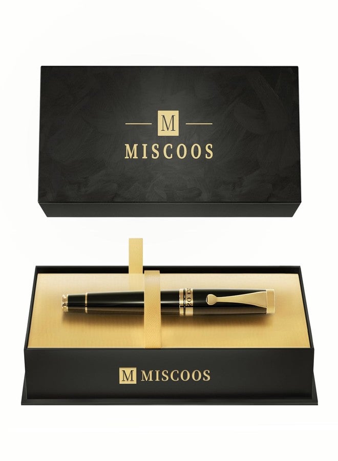 Miscoos Luxury Rollerball Pens Smooth Writing Miscoos Nice Pens for Men & Women Gift Pen Set for Executive Office,Professional,Graduation Fancy Pens with 1 Black Ink Refills (Black2) - Image 1