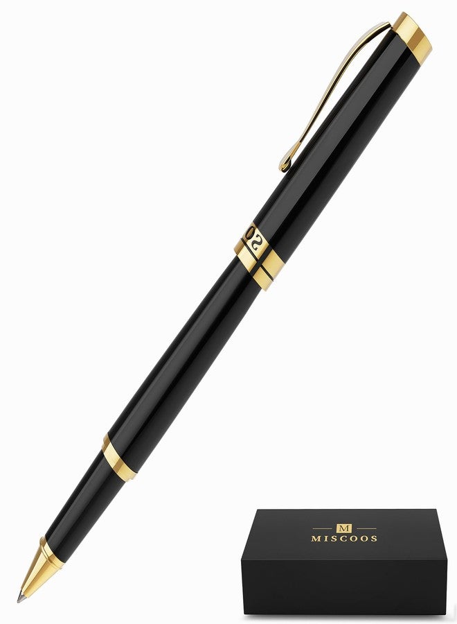 Miscoos Luxury Rollerball Pens Smooth Writing Miscoos Nice Pens for Men & Women Gift Pen Set for Executive Office,Professional,Graduation Fancy Pens with 1 Black Ink Refills (Black2) - Image 3