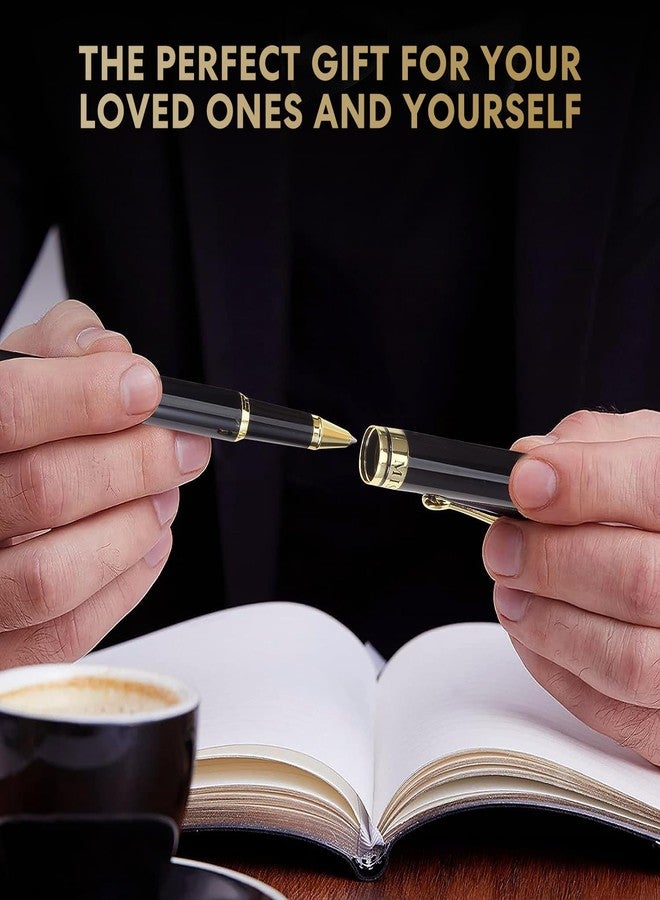 Miscoos Luxury Rollerball Pens Smooth Writing Miscoos Nice Pens for Men & Women Gift Pen Set for Executive Office,Professional,Graduation Fancy Pens with 1 Black Ink Refills (Black2) - Image 5