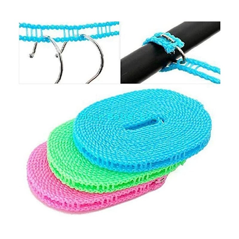 Sulfar Clothesline Drying Nylon Rope with Hooks Multicolor - Image 3