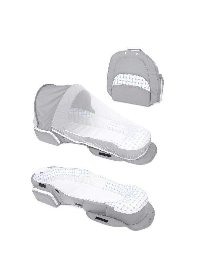 Factory Price Zoe Portable Baby Bed – Foldable Infant Sleeper with Removable Toys, Breathable Mesh, Nightlight & Sound - Image 3