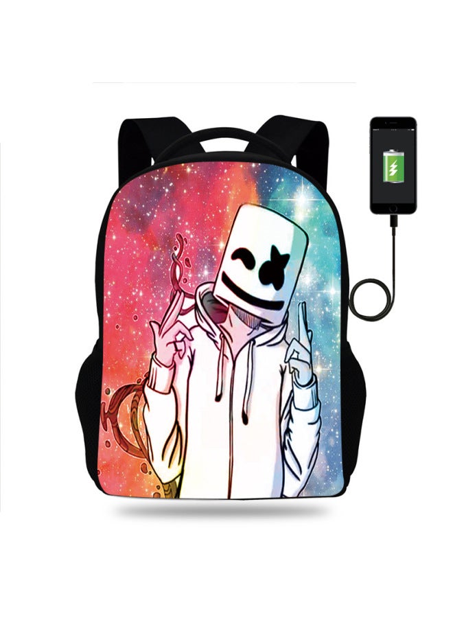 Direct Marshmello Cotton Candy Surrounding Middle School Students Children's Shoulder Printed Computer Backpack-Color:HDY Marshmallow Figure 02  - Image 3