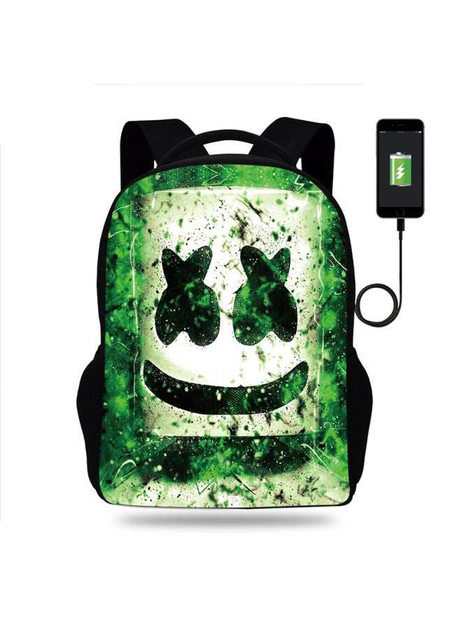 Direct Marshmello Cotton Candy Surrounding Middle School Students Children's Shoulder Printed Computer Backpack-Color:HDY Marshmallow Figure 02  - Image 1