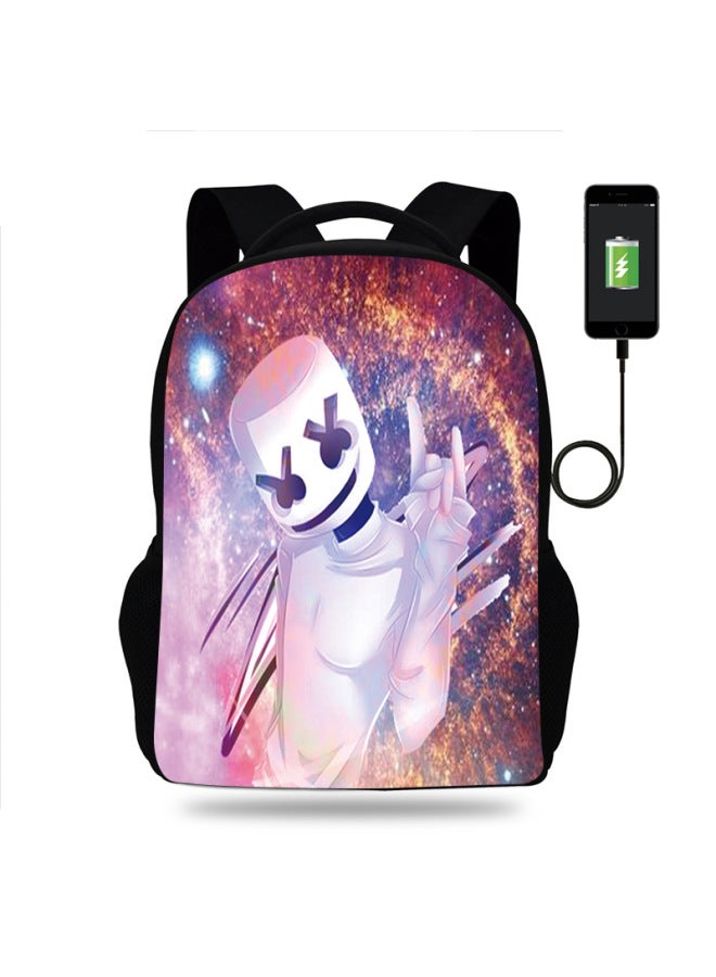 Direct Marshmello Cotton Candy Surrounding Middle School Students Children's Shoulder Printed Computer Backpack-Color:HDY Marshmallow Figure 02  - Image 2