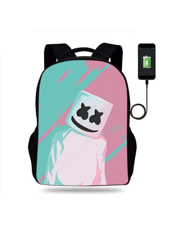 Direct Marshmello Cotton Candy Surrounding Middle School Students Children's Shoulder Printed Computer Backpack-Color:HDY Marshmallow Figure 02  - Image 5