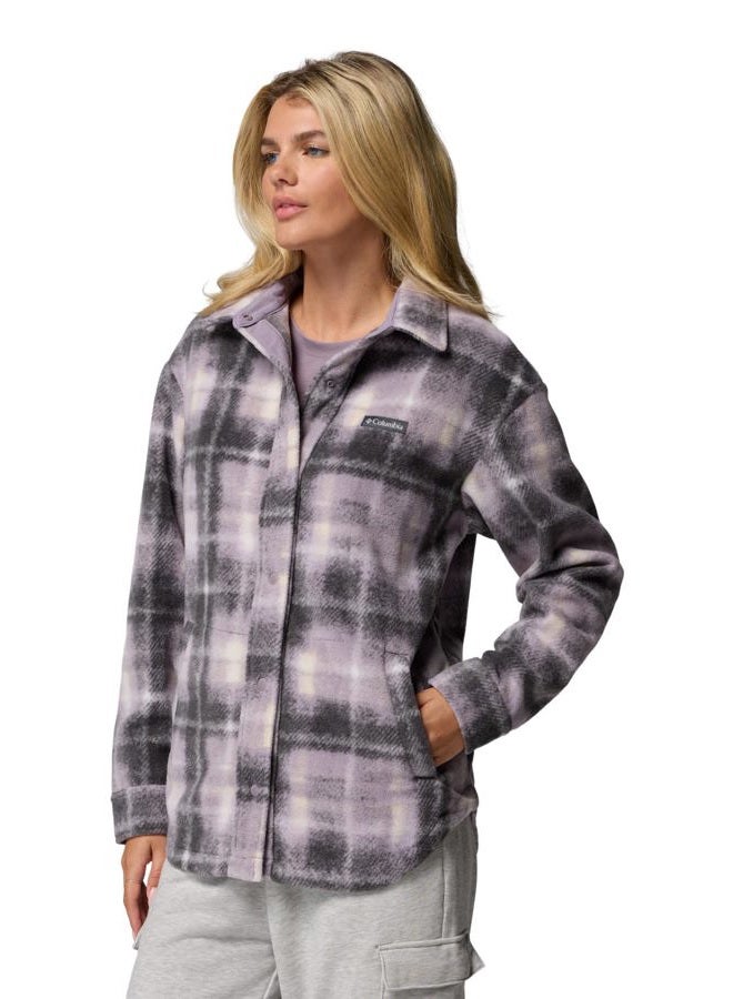 Columbia جاكيت قميص بنتون سبرينغز للنساء II، رمادي غامق، L - Image 3