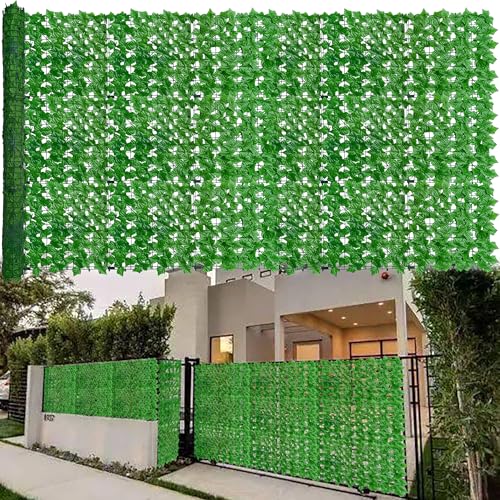 ODTORY Artificial Ivy Fence Privacy Screen,60 x 120 Inch UV-Anti Artificial Fake Ivy Hedge,Light Green Artificial Hedge Backyard Decor for Indoor, Outdoor,Garden,Fence,Balcony and Many Other Scenarios - Image 1