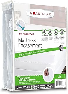 Guardmax Zippered Deep Pocket Mattress Protector - 100% Waterproof Mattress Encasement, Ultra Soft & Breathable - Image 1