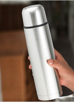 YOLO Hot and Cold Stainless Steel Vacuum Travel Flask - 1 Liter, Silver  - Image 1