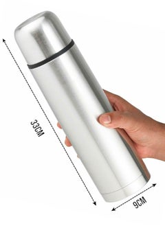 YOLO Hot and Cold Stainless Steel Vacuum Travel Flask - 1 Liter, Silver  - Image 4