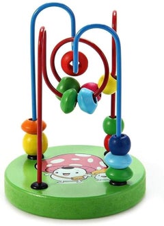 Generic 1 Piece Mini Bead Maze Educational Toy Wire Milliliter Beads Puzzle Wooden - Multicolor 