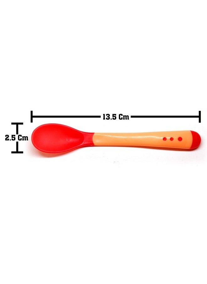 The Little Lookers Silicone Tip Heat Sensitive Silicone Spoons ; Temperature Sensing Spoons ; Spoon Set (Pink & Blue Pack Of 4)  - Image 4