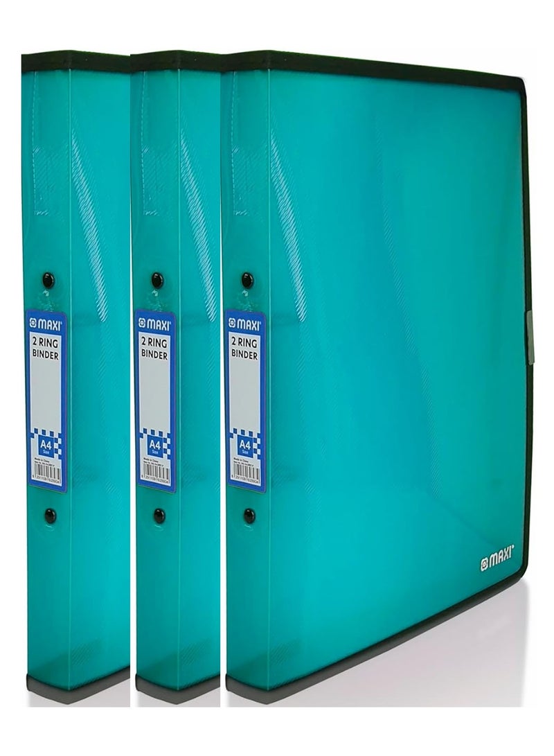 Maxi 3-Piece A4 Size Two Ring Binder Turquoise Blue  - Image 1
