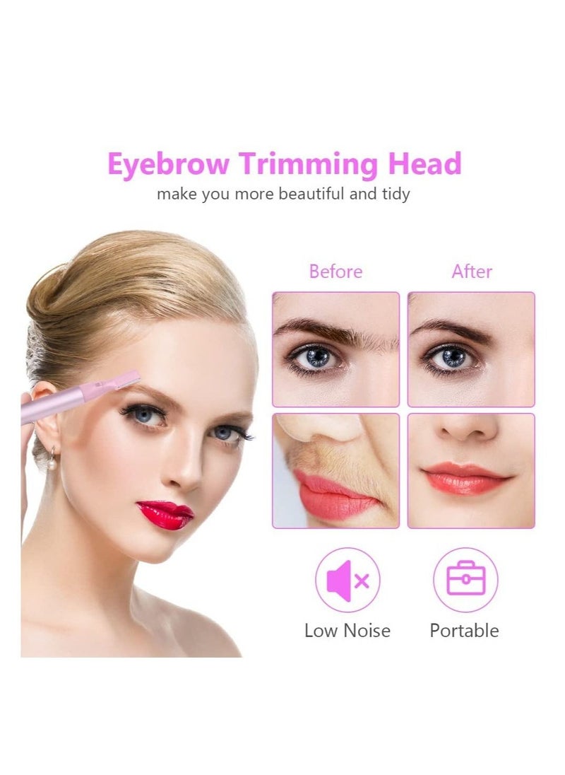 SYOSI Eyebrow Hair Removal for Women, Upgraded Mini Portable Eyebrow Trimmer, Painless Face Hair Shaver Electric Eyebrow Razor for Brows Face Cheek Lips Peach Fuzz  - Image 2