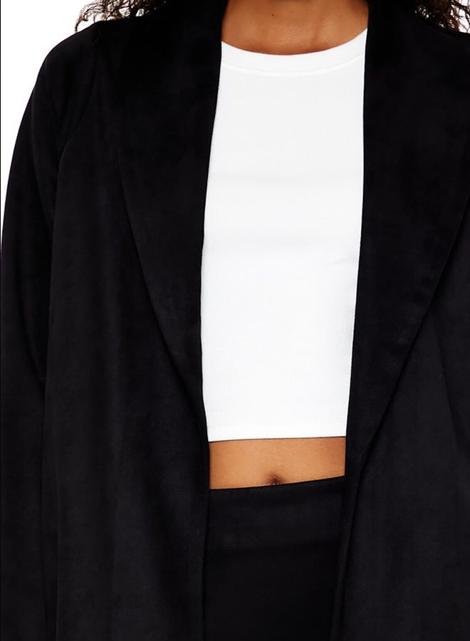 FOREVER 21 Faux Suede Open-Front Trench Coat - Image 3