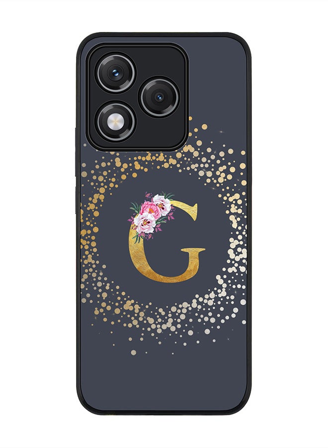 Stylizedd For Honor 400 Lite Case,Slim fit Camera Protection, Shockproof Thin Phone cover  - Custom Monogram Floral - G  (Grey )