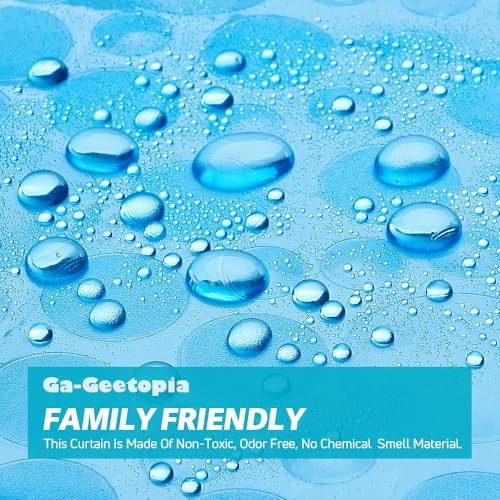 Ga-Geetopia EVA Blue Thin Shower Curtain Liner, Pebble Pattern 72x72 Inch Lightweight Plastic Bathroom Shower Showroom Inner Curtain with Rustproof Metal Grommets and Weighted Magnets(No Hooks) - Image 2