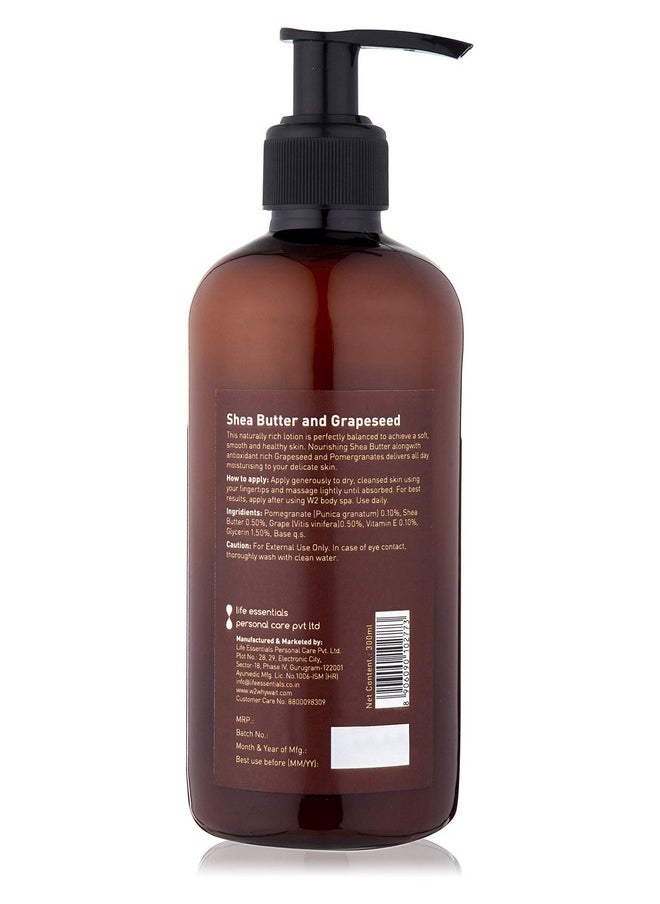 W2 Why Wait Shea Butter & Grape Seed Moisturising Body Lotion | With Pomegranate, Shea Butter, Grape, Vitamin E, And Glycerine | Smooth And Healthy Skin (300Ml Pack)  - Image 2