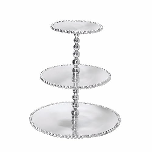 Mariposa Pearled 3-Tiered Cupcake Server - Image 1