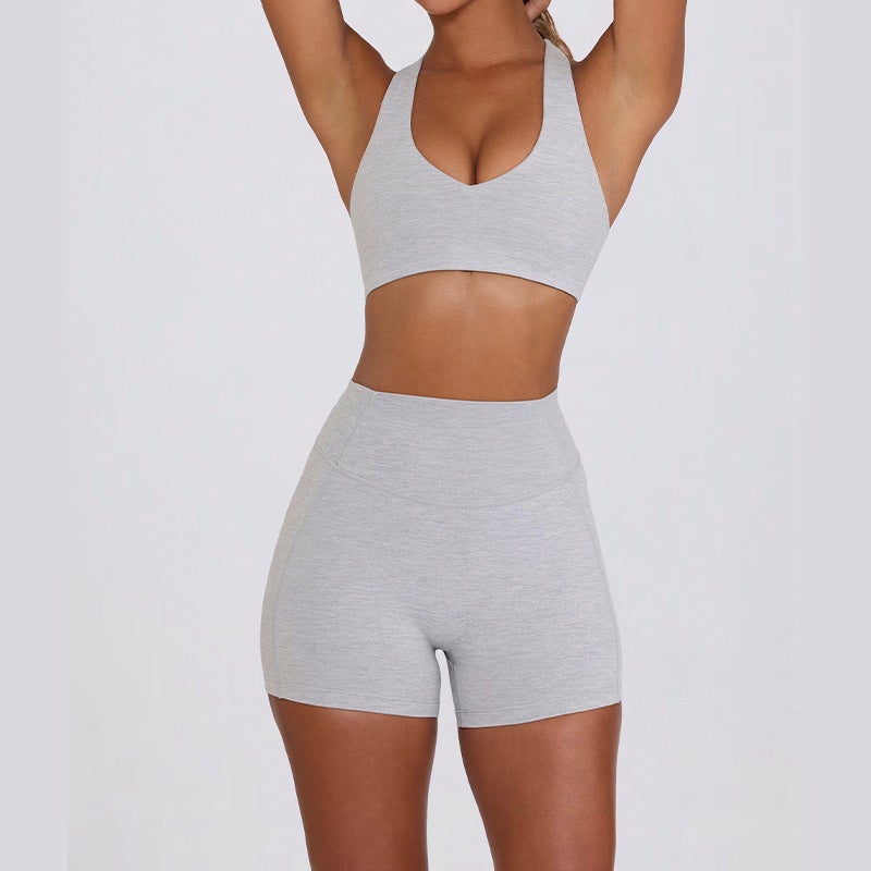 Women's Quick-Dry Yoga Suit Set - Sleeveless Athletic Fitness Outfit with Moisture-Wicking Fabric