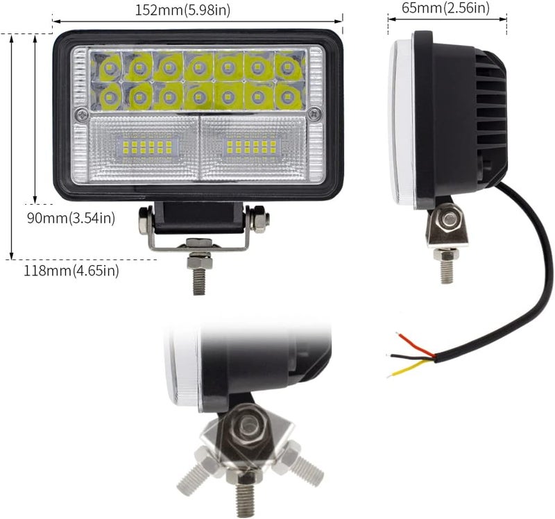 STDYSUN LED Tractor Lights 2PCS 6-Inch Combo Beam Driving Lights for Tractor, Truck, UTV, ATV, Golf Cart - Image 2