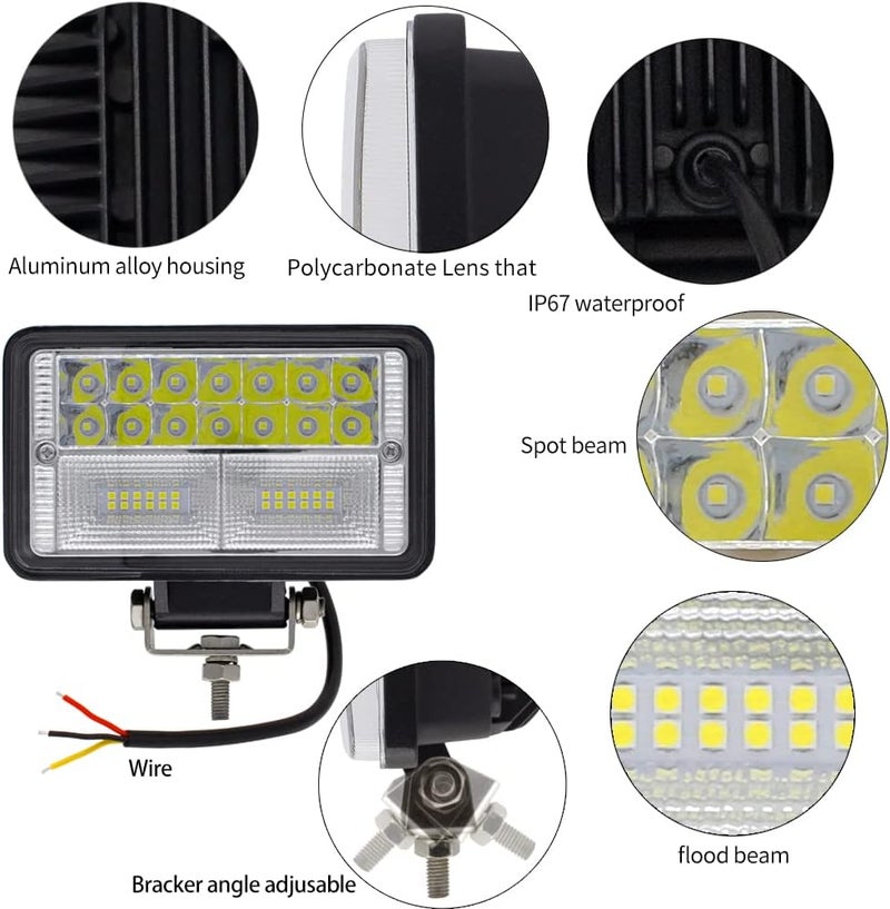 STDYSUN LED Tractor Lights 2PCS 6-Inch Combo Beam Driving Lights for Tractor, Truck, UTV, ATV, Golf Cart - Image 4