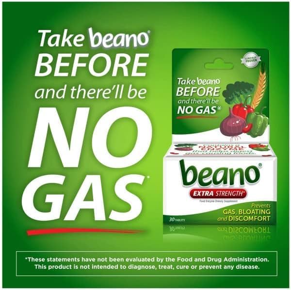 Beano Extra Strength Gas Prevention  Digestive Enzyme Supplement 30 Count Pack of 10 - Image 3