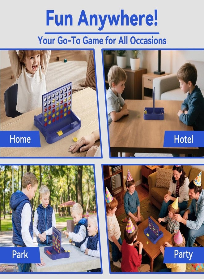 لعبة "Pup Go 4 in a Row" اللوحية للأطفال من عمر 3 سنوات فما فوق، فكرة رائعة للأولاد والبنات والمراهقين، قم بتوصيل أربعة في خط واحد واربح، ألعاب استراتيجية محمولة للاعبين، تصميم قابل للطي مع 6 أقراص احتياطية (أزرق) - Image 5
