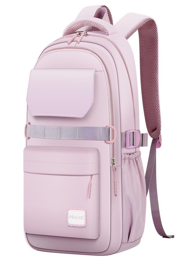 PRAGARI Kids School Backpack for Teens Girls Aesthetic Purple Backpack Lightweight College Laptop Casual Travel Bookbag - Image 1