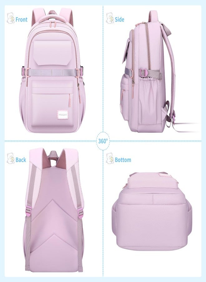 PRAGARI Kids School Backpack for Teens Girls Aesthetic Purple Backpack Lightweight College Laptop Casual Travel Bookbag - Image 5