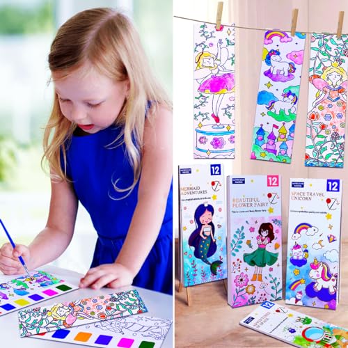 JUNQIU US JUNQIU 4Pack Paint with Water Books for Kids, Watercolor Painting Coloring Books for Toddlers, Arts and Crafts for Girls Gifts, Stocking Stuffers For Kids - Image 3