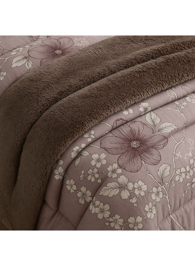 مون مفرش شتوي ملكي فاخر 6 قطع وجهين (مخمل × فرو) لنفرين – دفء وأناقة في كل ليلة - Image 3