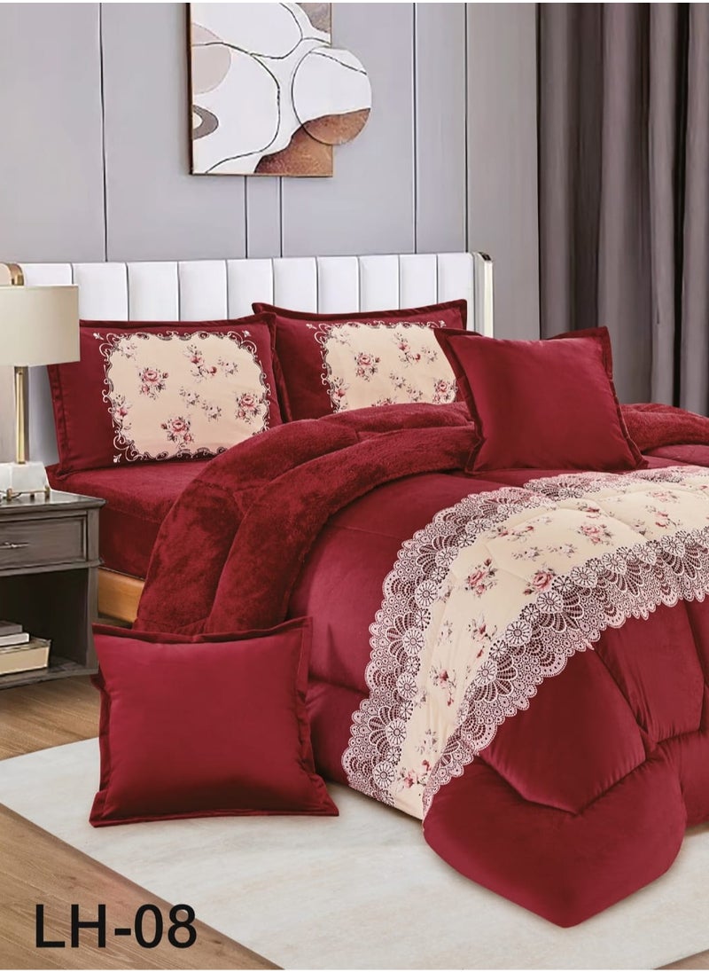 6 Piece Winter Royal Comforter One Velvet Side And One Side Fur King Size 230x250 cm - pzsku/Z437610948ABE02F195ECZ/45/_/1728714503/03c84439-465b-4186-9f40-853858362177