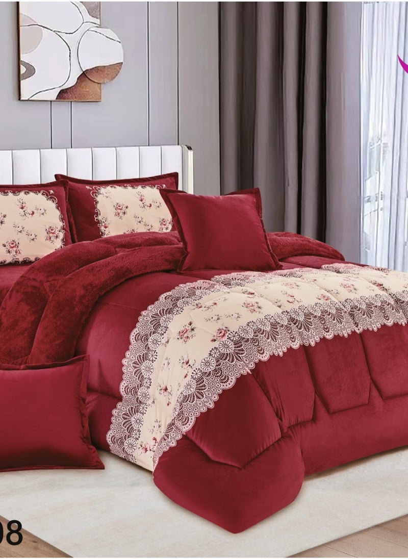 6 Piece Winter Royal Comforter One Velvet Side And One Side Fur King Size 230x250 cm - pzsku/Z437610948ABE02F195ECZ/45/_/1728714508/ea33d735-1a15-4c2a-85c2-c287318f6d19