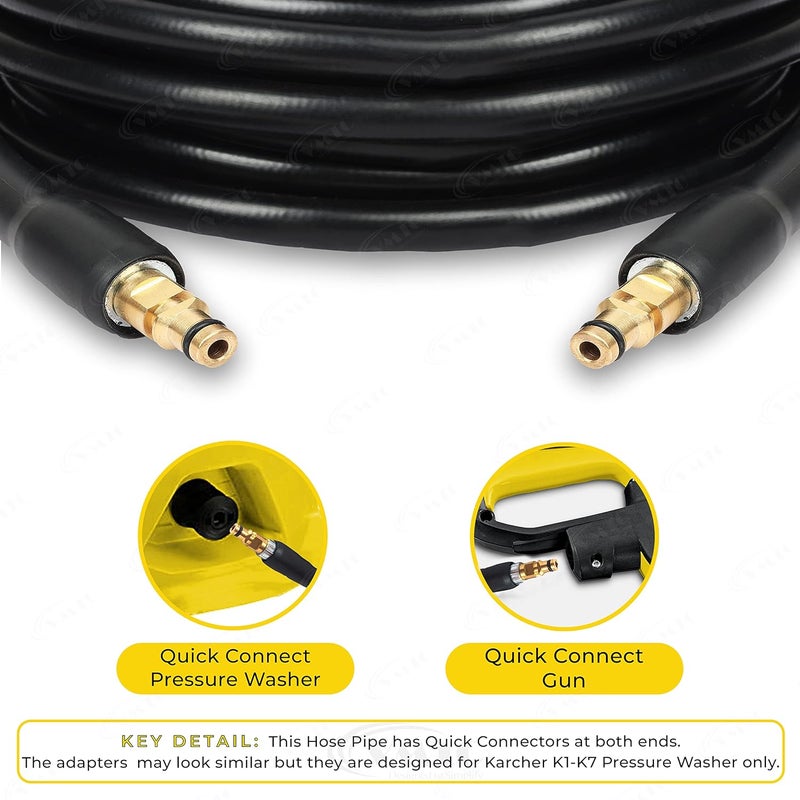 VMTC خرطوم VMTC للتوصيل السريع QCQC متوافق مع غسالة السيارات كارتشر K Series عالية الضغط K1K7 بطول 10 متر - Image 3