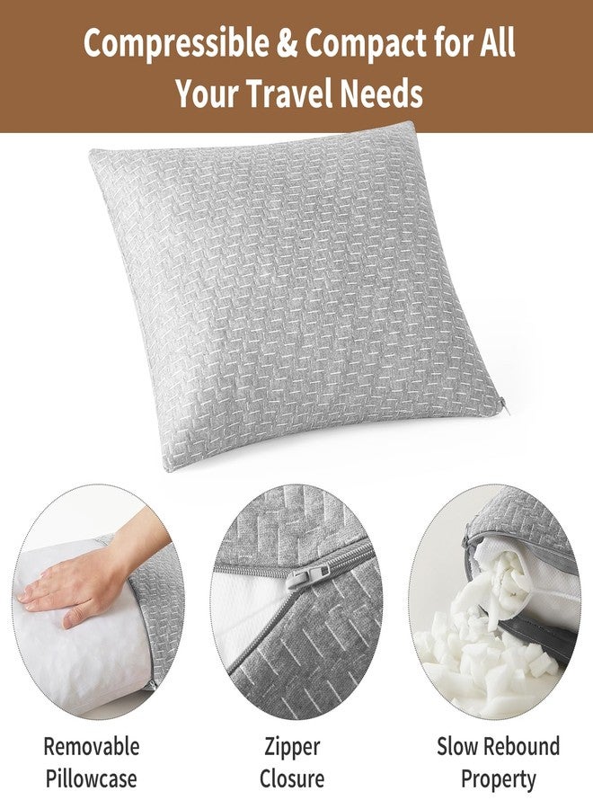PEUJEW Camping Pillow Shredded Memory Foam Pillow, Compressible Travel Pillow Breathable Cover, Ideal Backpacking Airplane Hiking - Image 4
