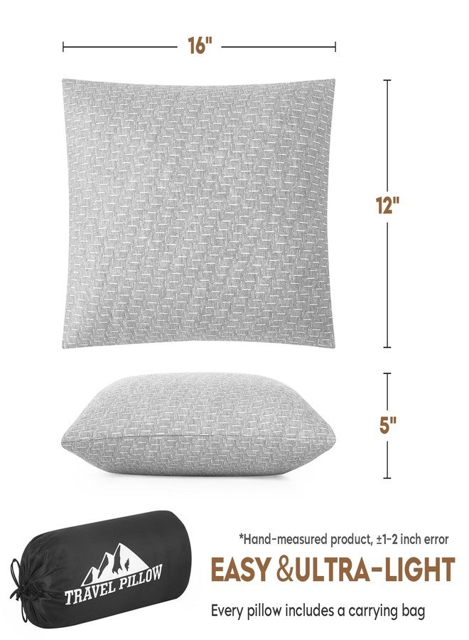 PEUJEW Camping Pillow Shredded Memory Foam Pillow, Compressible Travel Pillow Breathable Cover, Ideal Backpacking Airplane Hiking - Image 3