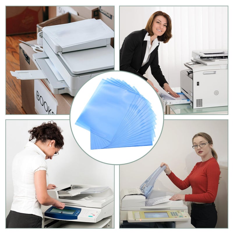Blue Plastic A4 Document Folders with L Shaped Pocket 30pcs Receipt Organizer - Image 4