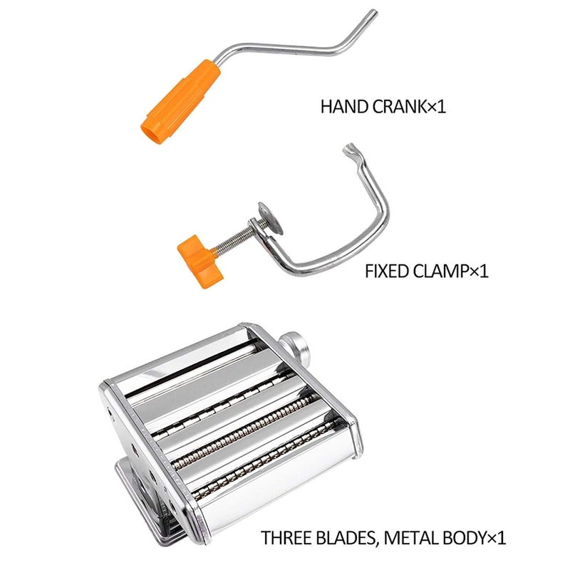 AJARVAR Mart Pasta Maker Machine Manual Stainless Steel Noodles Maker7 Adjustable Thickness Settings Pasta Roller Press and Cutter for Spaghetti Fettuccini Lasagna or Dumpling SkinsSilver - Image 5