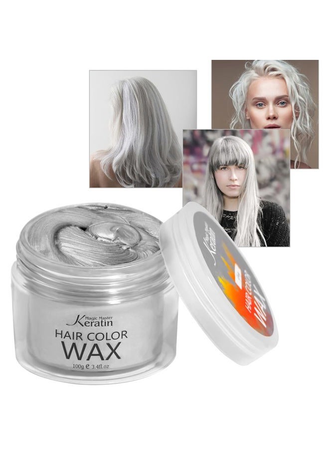 Magic Master Keratin Gray Hair Color Wax, 3.4 Fl Oz, Natural Washable Temporary Hair Color for Kids Girls Women & Men Dark Hair, Party, Cosplay, Festival & Halloween - Image 3