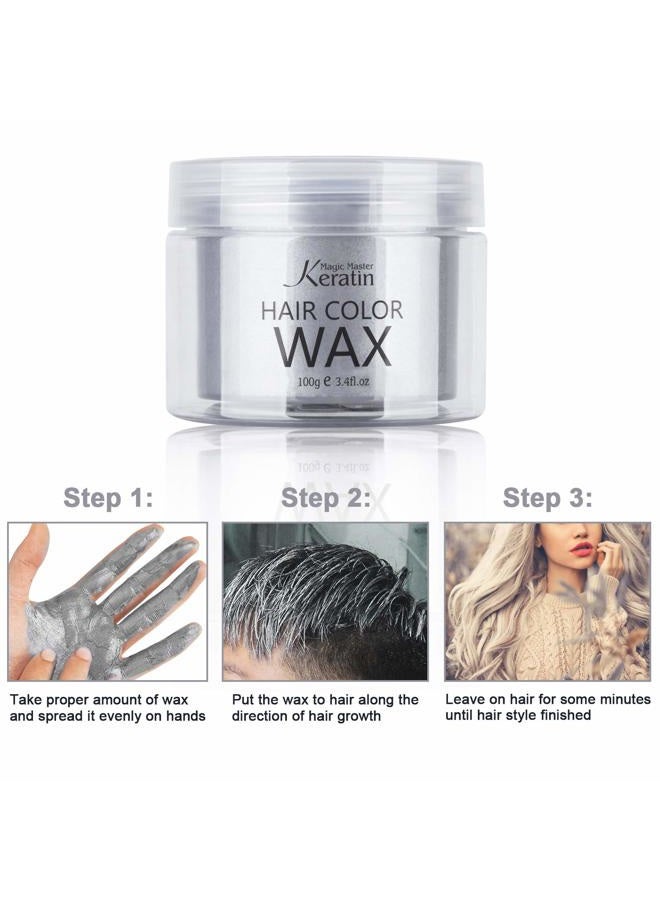 Magic Master Keratin Gray Hair Color Wax, 3.4 Fl Oz, Natural Washable Temporary Hair Color for Kids Girls Women & Men Dark Hair, Party, Cosplay, Festival & Halloween - Image 5