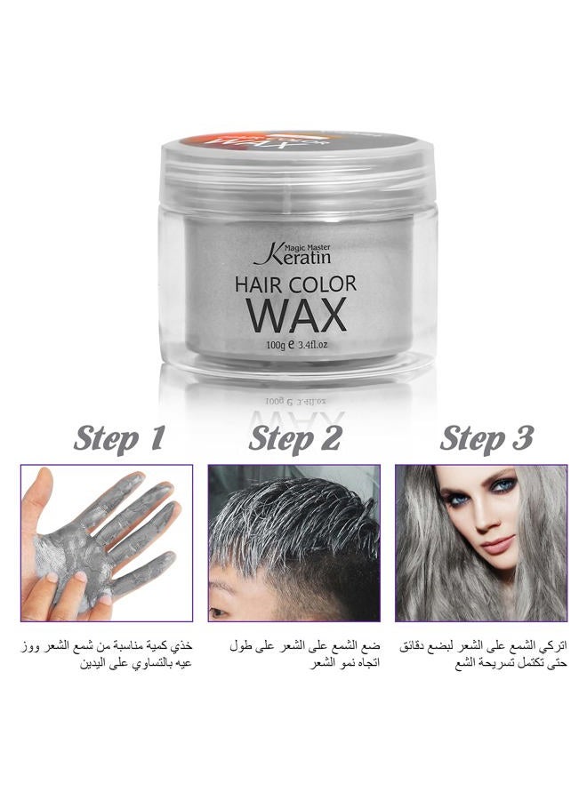 Magic Master Keratin Gray Hair Color Wax, 3.4 Fl Oz, Natural Washable Temporary Hair Color for Kids Girls Women & Men Dark Hair, Party, Cosplay, Festival & Halloween - Image 4