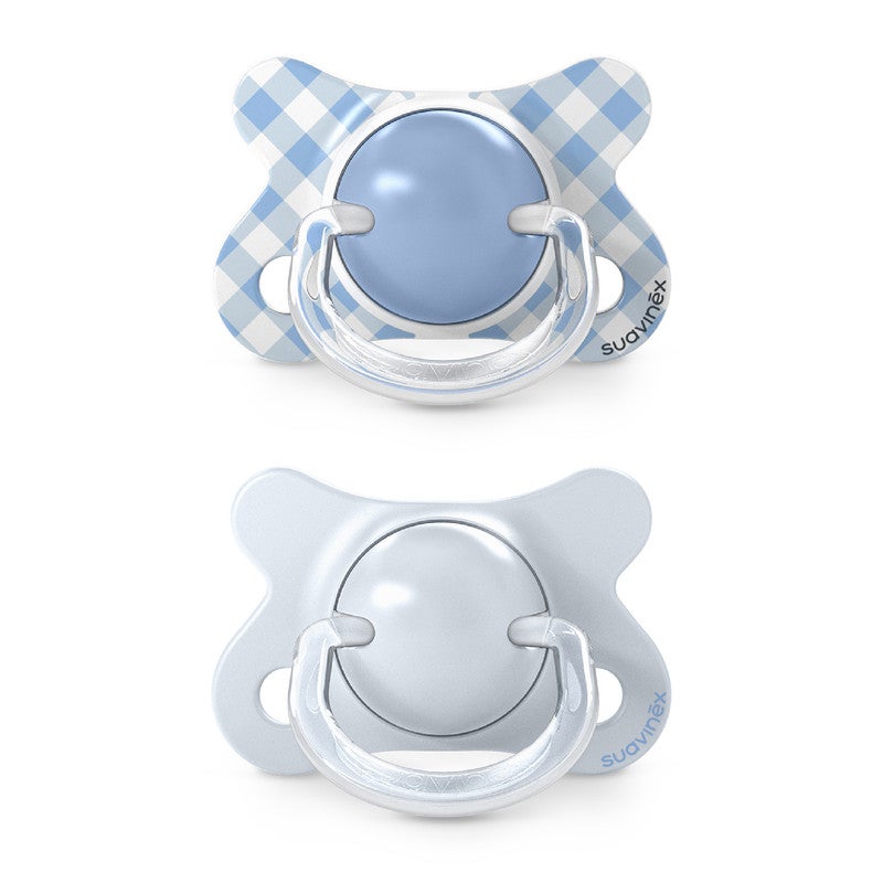 Suavinex, Pack of 2 Baby Pacifiers Newborn and Small, Special Size Mini -2/2 Months, SX Pro Symmetrical and Flexible Silicone Physiological Teat, Respects Oral Development, Wild&Free Blue - Image 2