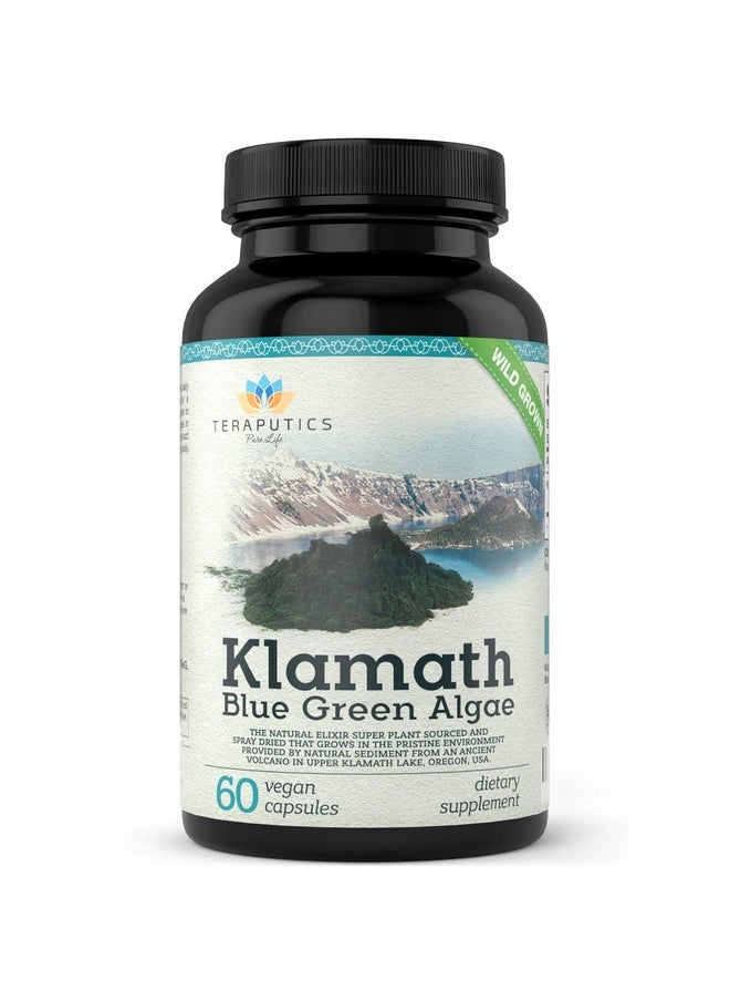 Teraputics - Premium Klamath Blue Green Algae More Powerful Than Spirulina And Chlorella Supplements ; Pure Chlorophyll Rich Superfood Sourced From Organic Klamath Lake 500Mg 60 Vegan Capsules - Image 1