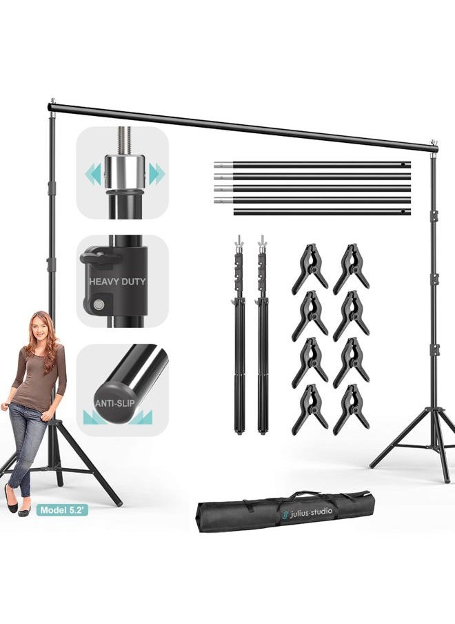 JS JULIUS STUDIO Julius Studio [Enhanced Heavy Duty] 12.5 x 10 ft. (W x H) Extra Large Adjustable Backdrop Stand Background Support, Metal Cap Head, Strong Stability No Shaking No Bending, Anti Slip Shoes, JSAG242  - Image 1