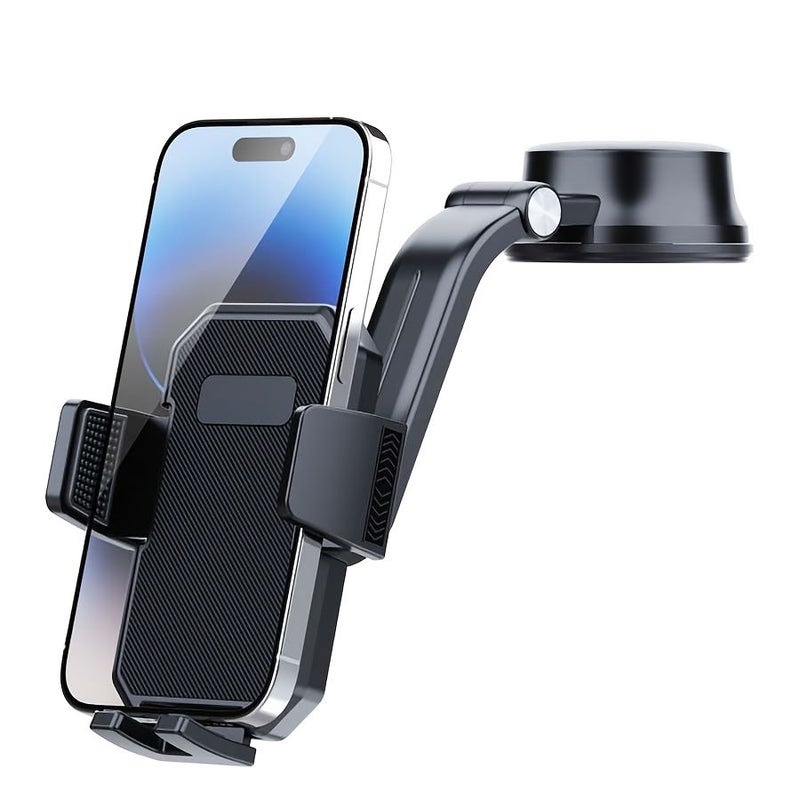 Black Car Dashboard Phone Holder with Improved Suction Cup One Button Release Adjustable Base - Image 3